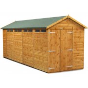 Power 18x6 Apex Secure Garden Shed - Double Door